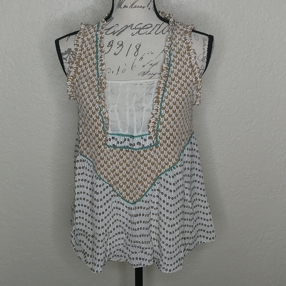 Development By Erica Davies Multicolored Sleeveless Silk Top Size 6